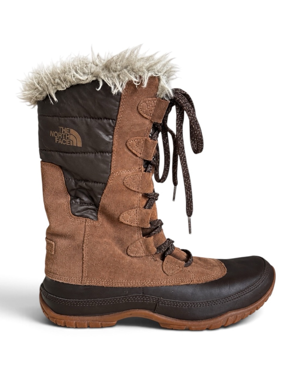 The North Face Nuptse Purna 200g Insulated Winter Snow Boots Brown Size 7